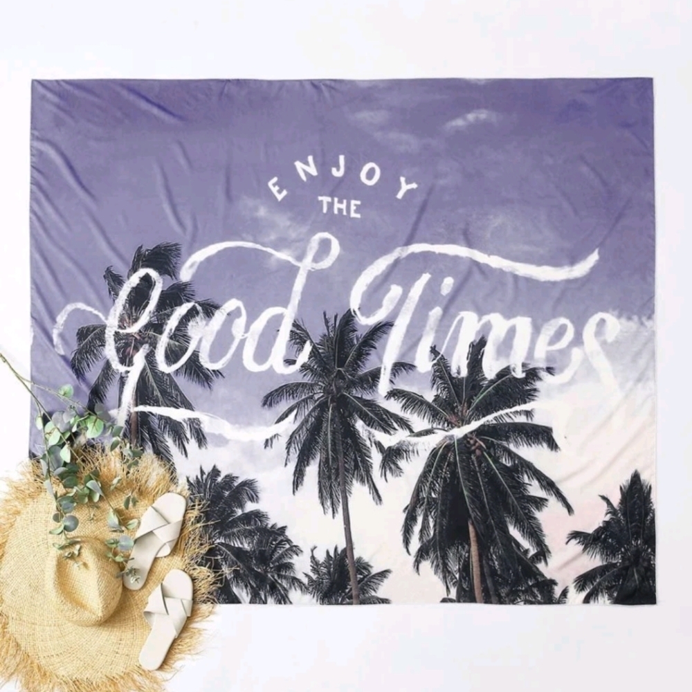 🆕SILKY BEACH BLANKET - "ENJOY THE GOOD TIMES"